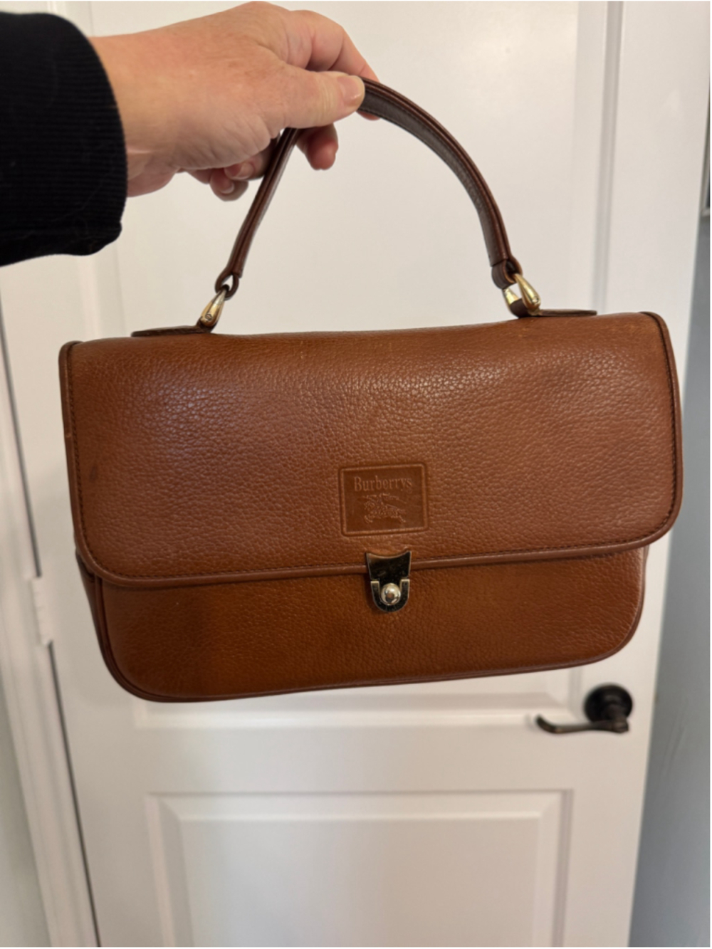 Burberrys Vintage Leather Top Handle Bag